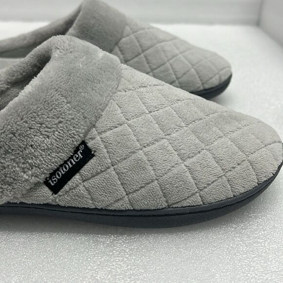 Isotoner Quilted Microterry Hoodback Womens Clog Slippers - Picture 6 of 8